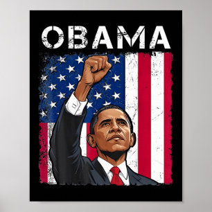 Obama President 2028 Obama Retro Flag Amer Poster