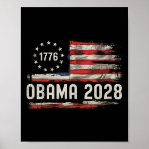 Obama President 2028 Obama Retro Flag Amer Poster