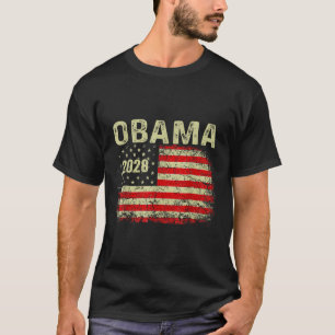 Obama President 2028 Obama Retro Flag Amer T-shirt