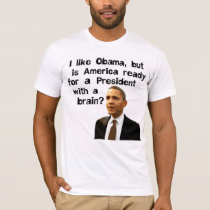 Obama, President met een brein-T-shirt T-shirt