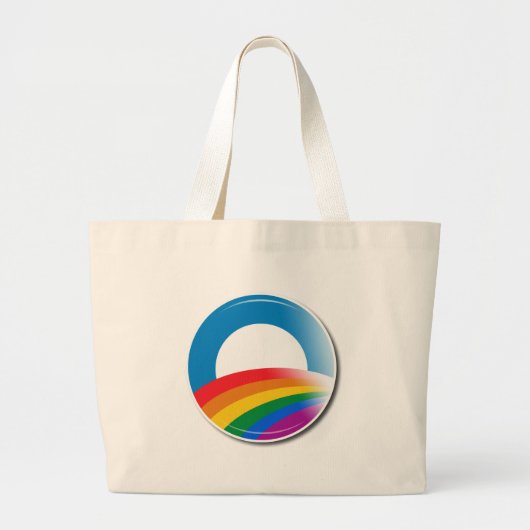 Obama Pride Button Grote Tote Bag (Voorkant)