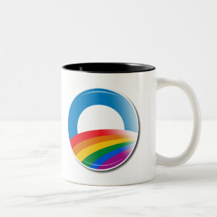 Obama Pride Button Tweekleurige Koffiemok