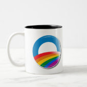 Obama Pride Button Tweekleurige Koffiemok (Links)
