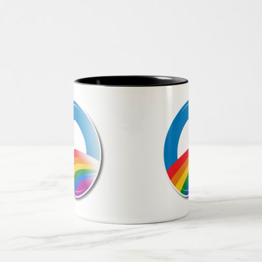 Obama Pride Button Tweekleurige Koffiemok (Center)