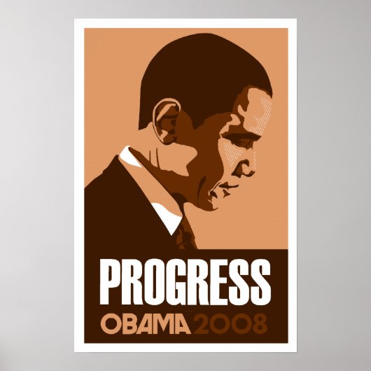 Obama - Progress Dark Brown Poster (Voorkant)