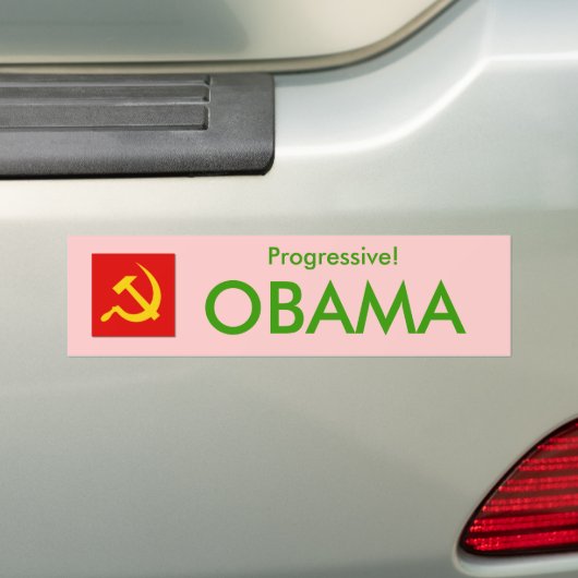 OBAMA Progressief! Bumpersticker (Op auto)