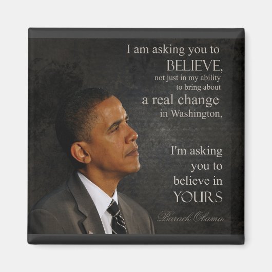 Obama Quote Magnet Magneet (Voorkant)
