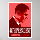 Obama Red 44th President Poster 3 (Devant)