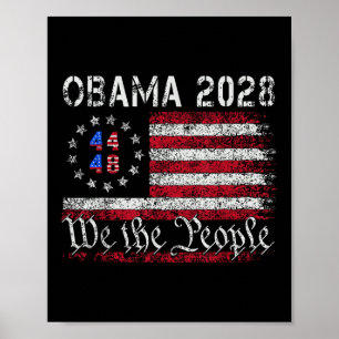 Obama Retro Amerikaanse vlag 44 48 Patriottisch 2 Poster