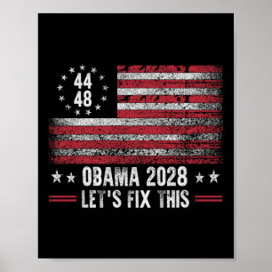 Obama Retro Amerikaanse vlag Patriottisch 2028 Po Poster