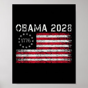 Obama retro Amerikaanse vlag Patriottisch 2028 Po Poster