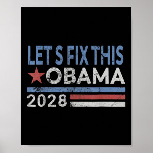 Obama Retro Patriotic 2028 laat dit oplossen Poster