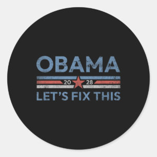 Obama Retro Patriottische 2028 Politieke Prote Ronde Sticker