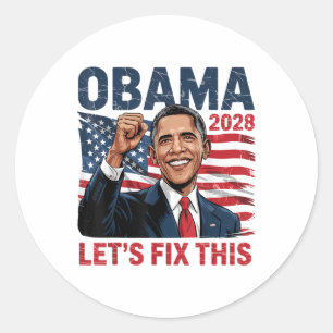 Obama Retro Patriottische 2028 Politieke Prote Ronde Sticker