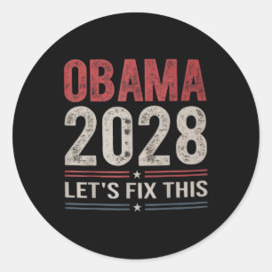 Obama  Retro Patriottische 2028 Politieke Prote Ronde Sticker