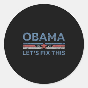 Obama Retro Patriottische 2028 Politieke Prote Ronde Sticker