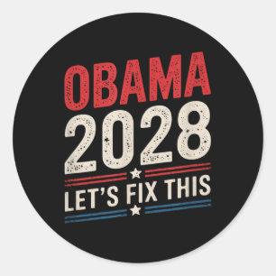 Obama  Retro Patriottische 2028 Politieke Prote Ronde Sticker