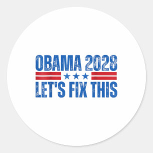 Obama Retro Patriottische 2028 Politieke Prote Ronde Sticker