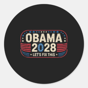Obama  Retro Patriottische 2028 Politieke Prote Ronde Sticker