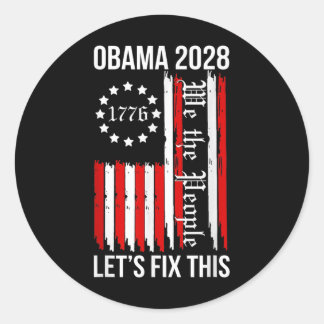 Obama Retro Patriottische 2028 Politieke Protestbi Ronde Sticker