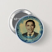 Obama Retro-Style Wave Button (Voorkant /achterkant)