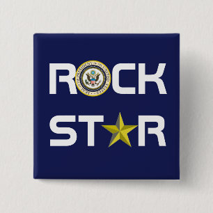 Obama - Rock Star Vierkante Button 5,1 Cm