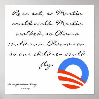 obama, Rosa zat, zodat Martin kon lopen. Martin w. Poster