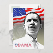 Obama - Salutations de... - Carte postale - Modèle (Devant / Derrière)