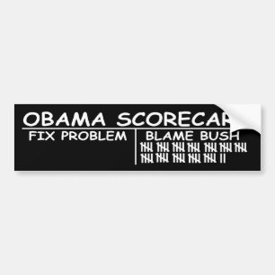 Obama Scorecard - Blame Struik Bumpersticker