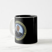 Obama Seal Gold Tweekleurige Koffiemok (Voorkant links)