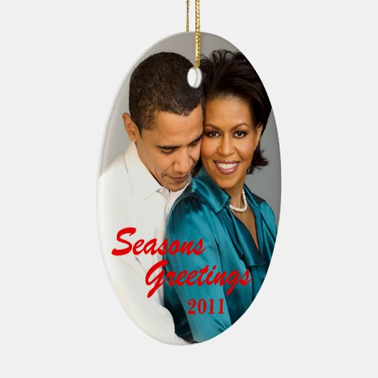 Obama Seasons Greetings Keramisch Ornament (Rechts)