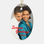 Obama Seasons Greetings Keramisch Ornament (Links)