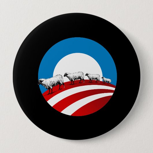 Obama Sheep Ronde Button 4,0 Cm (Voorkant)