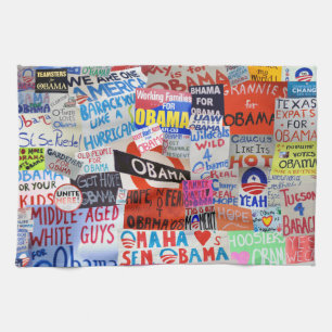 Obama : Signes des serviettes de cuisine d'espoir