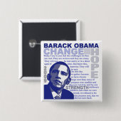 Obama Speech Vierkante Button 5,1 Cm (Voorkant /achterkant)