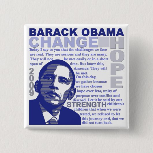 Obama Speech Vierkante Button 5,1 Cm (Voorkant)