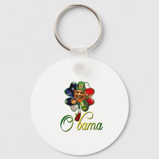 Obama St. Patrick's Day Spirit Sleutelhanger (Voorkant)