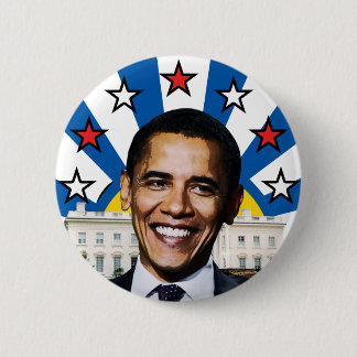 Obama Stars and Stripes Sunrise Knop Ronde Button 5,7 Cm