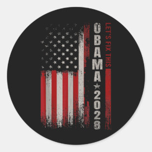 Obama stemt in 2028 voor President 2028 Ronde Sticker