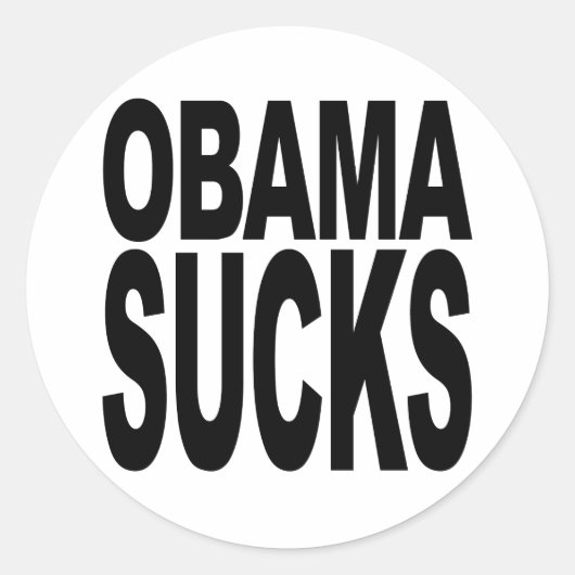 Obama Sucks Ronde Sticker (Voorkant)