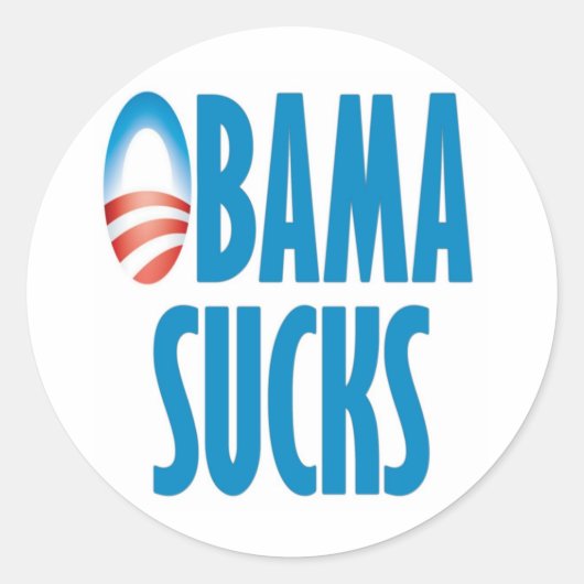 Obama Sucks Ronde Sticker (Voorkant)