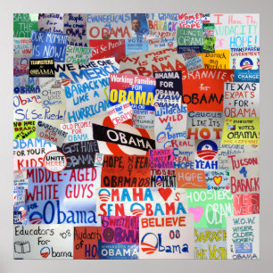 Obama tekent vanuit het hele land poster