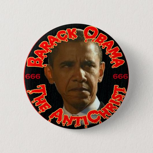 Obama The AntiChristus Ronde Button 5,7 Cm (Voorkant)