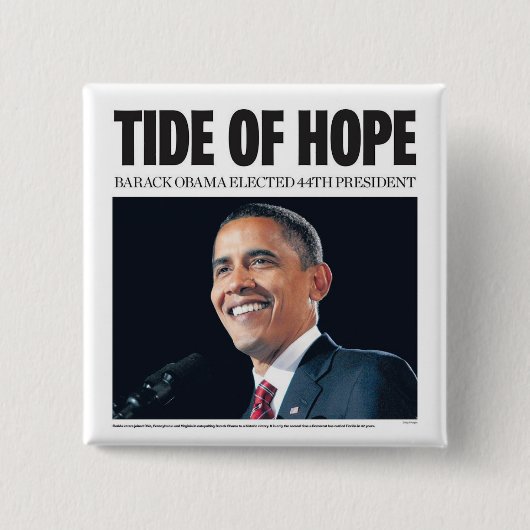 Obama: Tide of Hope Button (Voorkant)