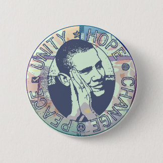 Obama Unity, Hope, Change and Peace 2012 Ronde Button 5,7 Cm