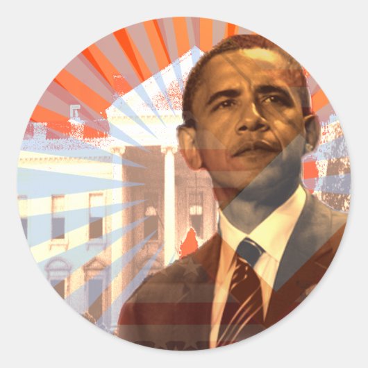 Obama-verandering Ronde Sticker (Voorkant)