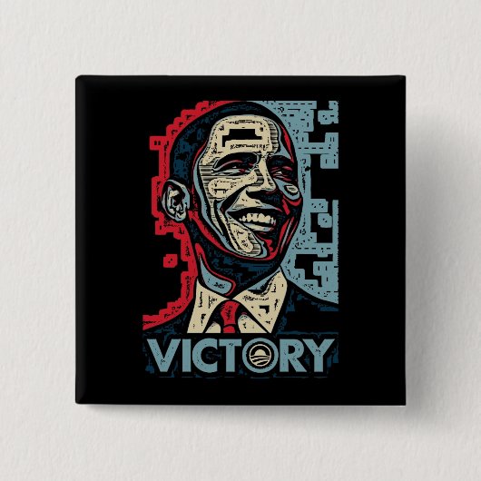 Obama Victory Vierkante Button 5,1 Cm (Voorkant)