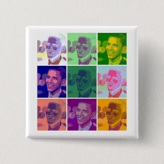 obama vierkante button 5,1 cm