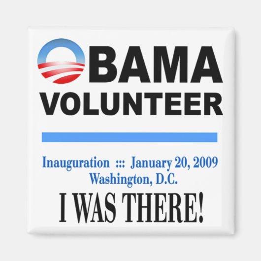 Obama Volunteer Magnet (blanc) (Devant)