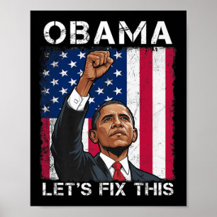 Obama voor President 2028 Amerikaanse vlag Obama 2 Poster
